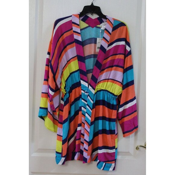 NWT TRINA TURK CATCH A WAVE KIMONO COVER UP DRESS SIZE S SMALL - Picture 1 of 6